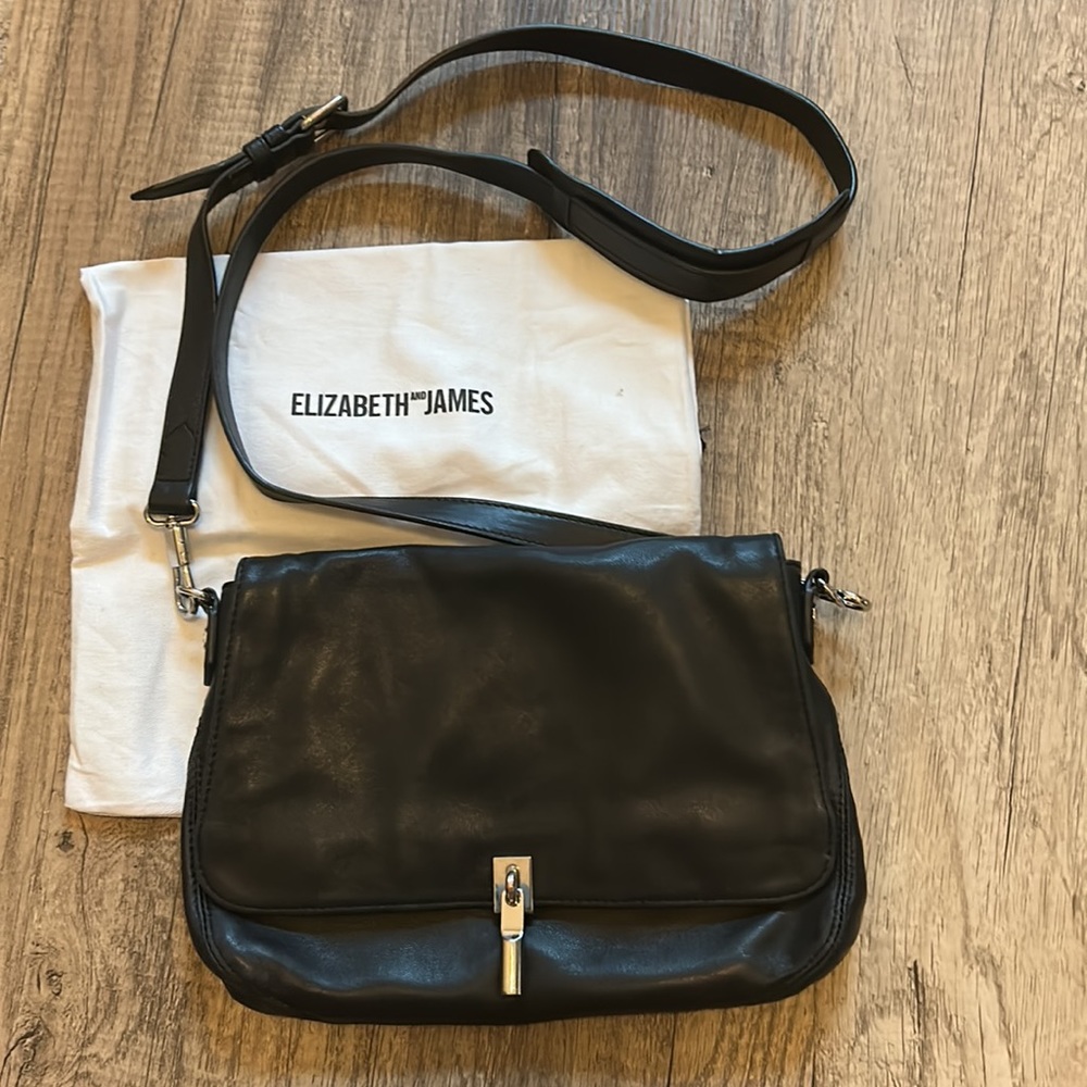 Elizabeth and James Cynnie Mini Leather Crossbody Bag Black